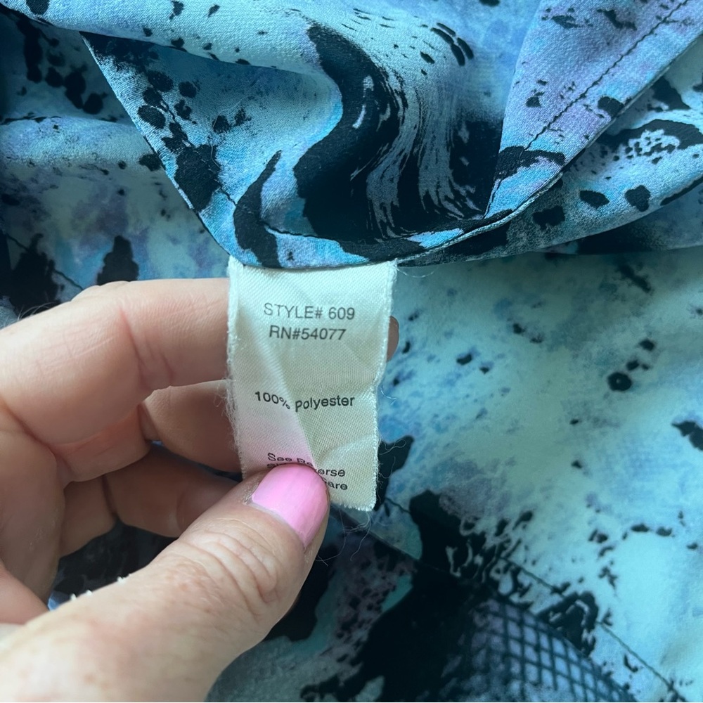 Cabi #609 Blue Sheer Python Snake Fitted Blouse S… - image 5